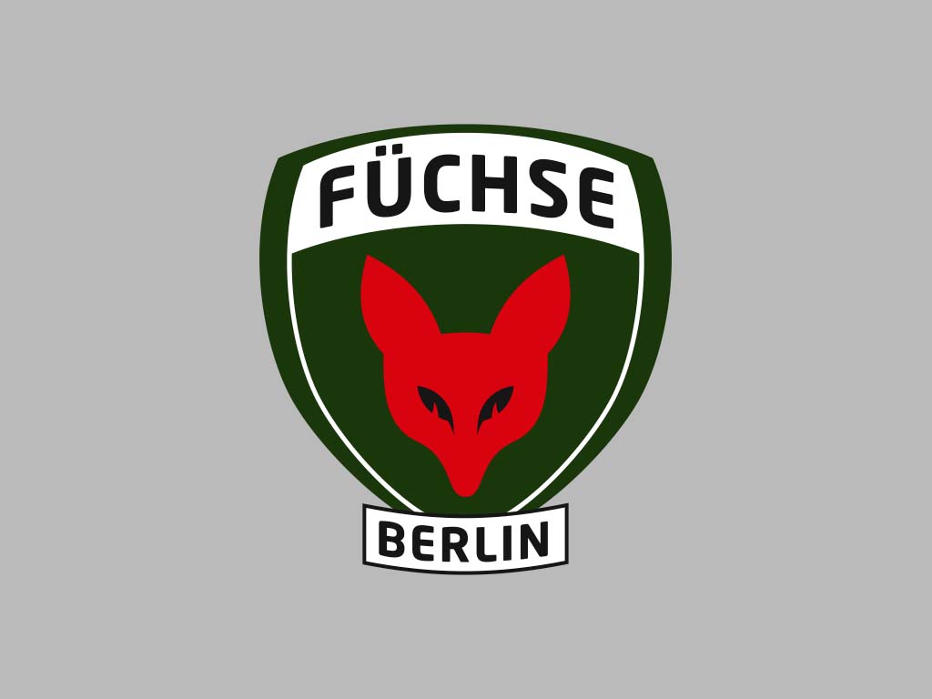 Füchselogo. Der Fuchskopf in rot mit "Füchse Berlin" als Beschriftung im Wappen. An dieser Stelle eingesetzt als Platzhalter.